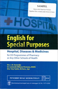 English For Special Purposes : Hospital , Diseases Dan medicines