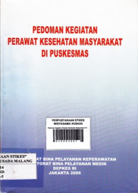 Pedoman Kegiatan Perawat Kesehatan Masyarakat di Puskesmas